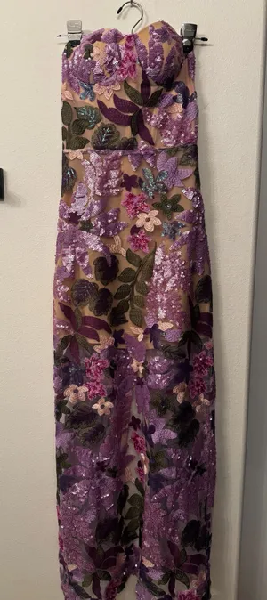 Bronx and Banco Strapless floral Gown thumbnail 4