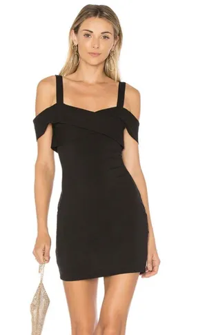 By the Way Black Bodycon Cold Shoulder Heart Shape Bust Mini Dress - XS thumbnail 1