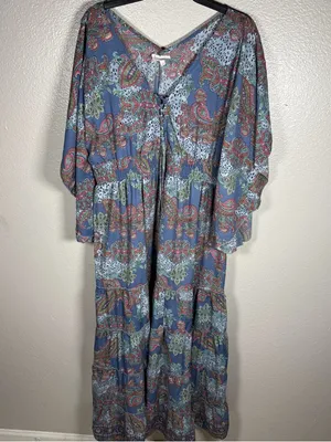 Anthropologie Boemo Bohemian Floral Maxi Dress - Lightweight Summer Dress as:L thumbnail 4