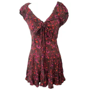 Free People It Takes Two Floral Open Back Wrap Dress, Plum Combo size M thumbnail 6