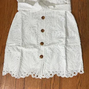 Andie The Navarino Dress Button Front Eyelet‎ White size Small NWT thumbnail 4
