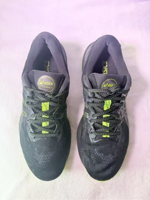 Asics Black Running Shoe with Neon Green Accents thumbnail 4