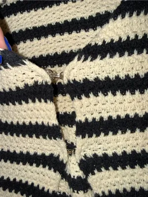 Isalis Crochet Cream and Black Cardigan Vest thumbnail 3