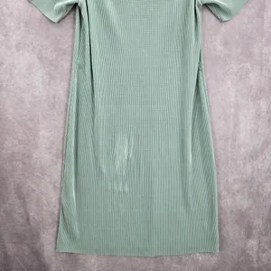 Belle Sky‎ Green Mint Pleated Cold Short Shoulder Knee Length Boho Dress Large thumbnail 4