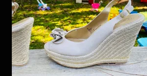 American Outfitters New never used Women Shoes Size 11 Wedge beige 5 in heel thumbnail 1