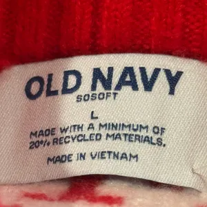 Old Navy SoSoft Fair Isle Mock Neck Sweater Red White Women’s L Holiday thumbnail 6