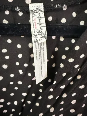 Free People Black and White Polka Dot Long Sleeve Blouse Women size Small thumbnail 4