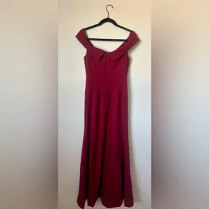 Lulus // Song of Love Wine Red Off-the-Shoulder Maxi Dress thumbnail 4