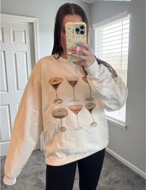 Espresso, martini sweatshirt Tan Size L thumbnail 1