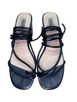 Steve Madden Heeled Sandals Black Strappy Tie Up thumbnail 2