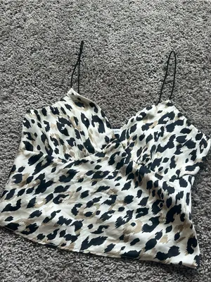 Timing Leopard Print Spaghetti Strap Cami - Black & Cream thumbnail 2