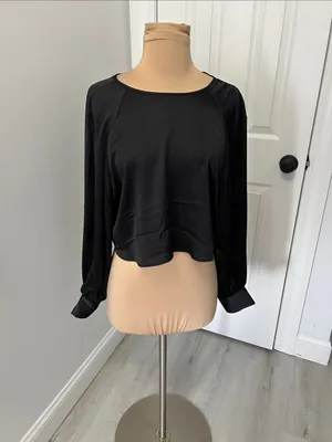 H&M Black Satin Blouse thumbnail 2