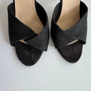 Vintage Y2K Twist Front Slingback Denim Funky Summer Sandal Made in Italy 37 thumbnail 3