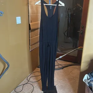 NWOT Aerie Black Track Jumpsuit Size Medium Racerback Lounge Athleisure One Pc thumbnail 8