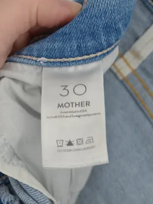 Mother The Hustler Ankle Fray Jeans Raw Hem in Grasping At Straws Blue Womens 30 thumbnail 8