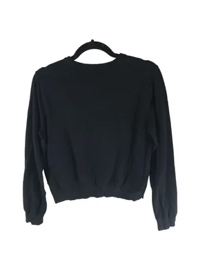 H&M Black Long Sleeve Crewneck Sweater Womens M Casual Knit thumbnail 2