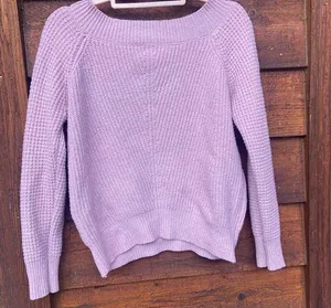 The Loft Outlet off the shoulder pink sweater size small thumbnail 1
