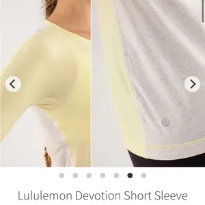 Lululemon Athletica Devotion Yellow Short Sleeve Tee thumbnail 4
