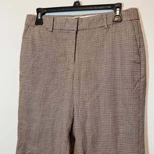 J. Crew Women's Brown‎ Houndstooth Straight Leg Trousers Plaid Dress Pants 6 thumbnail 2