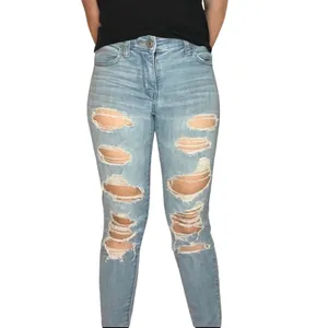 American‎ Eagle Next Level Stretch Jegging Crop Distressed Jeans Light Wash Sz 2 thumbnail 2