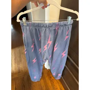 Aviator Nation Repeat Bolt sweatpants in a blue and pink colorway women's xL thumbnail 4