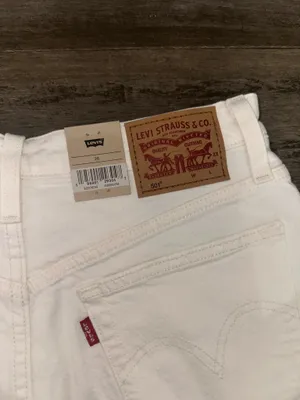 Levi’s 501 High-Rise Denim Jean Shorts White thumbnail 4