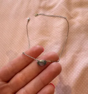 Francesca's Silver Football Necklace thumbnail 1