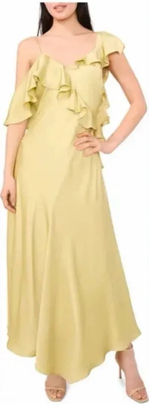 Parker The Bridget Ruffle One-Shoulder Dress Pistachio Sz 0 NEW $170 thumbnail 1