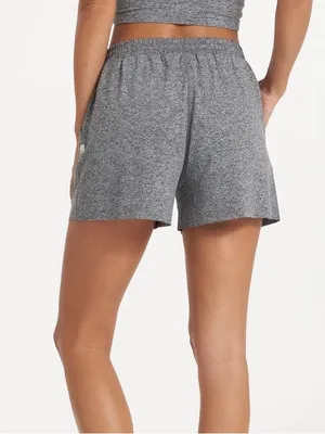 Women’s Vuori dream knit drawstring boyfriend shorts heather gray XS thumbnail 4