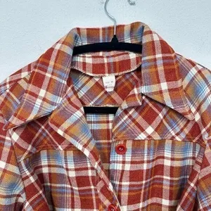 Vintage Wrangler Women's Plaid Flannel Belted Shacket Jacket Western Retro Rodeo thumbnail 6