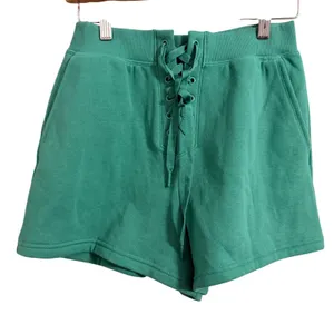 Victoria's Secret Lace Up Fleece‎ Shorts Womens Small Green High Waist Lounge thumbnail 1
