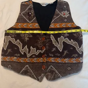 Vintage Jane Ashley Wool Blend Vest Southwestern Women’s Size Medium Embroidered thumbnail 8