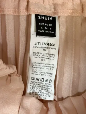 SHEIN Blush Pink Pleated Midi Skirt High Waist Size S thumbnail 4