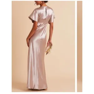 Birdy Grey Jesse Dress Taupe Kimono Satin Bridesmaid Maxi Slit Flattering Small thumbnail 4