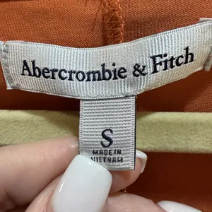 Abercrombie & Fitch Orange Open Front Wrap Top Lagenlook Effortless Size Small thumbnail 3