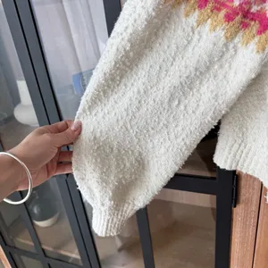 Free People fair isle Nellie Sweater Whisper White Combo bunny easter textured thumbnail 7