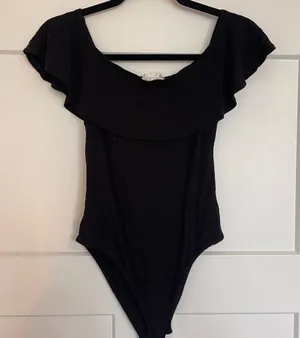 Black Ruffled Women’s Bodysuit thumbnail 1