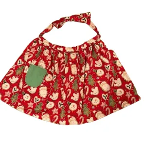 Christmas Handmade Holiday Apron Red thumbnail 1