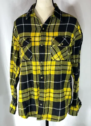 Angry Minnow Flannel Co Wichita State Shockers WuShock Plaid Shirt Medium M thumbnail 1