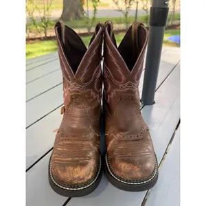 Justin Boots Gypsy Women’s Western Cowgirl Boots Brown Pink Stitching L9903 Size 7B thumbnail 3