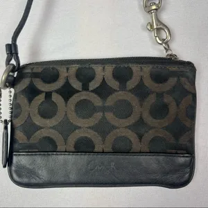 Coach Black Y2K‎ C Logo Leather Fabric Wristlet thumbnail 2