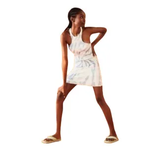 Zara asymmetrical ribbed baby blue and white tie dye tank dress beach vacation thumbnail 5