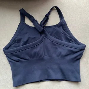 Alo Yoga Seamless Ribbed Favorite Bra Tank Navy L thumbnail 5