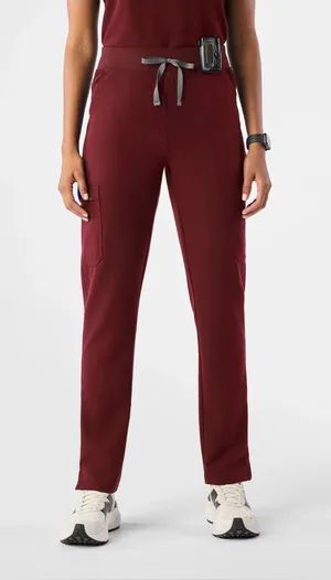 Figs Yola High Waisted Pant in Burgundy L Tall thumbnail 1