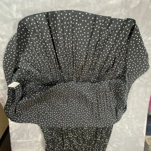 Exlura Pleated Skirt Large Black Polka Dot Maxi Stretchy Swing‎ Flowy Feminine thumbnail 8