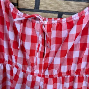 Day + Moon Pink‎ And Red Plaid Romper Size Large Pink thumbnail 4