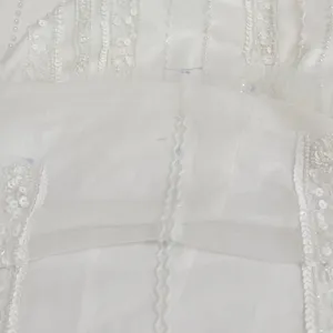Lulus Stunning Vow White Beaded Sequin Maxi Dress size Large thumbnail 10