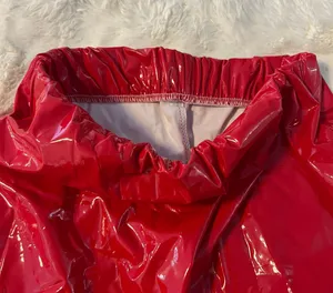 Red Latex Mini Skirt thumbnail 3
