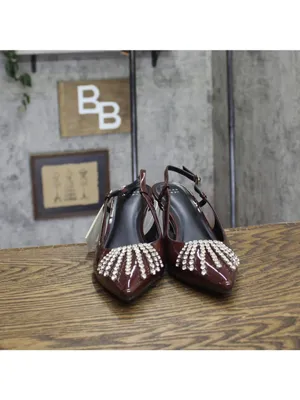 A New Day Womens Serafina Heels Rhinestone 94661788 Burgundy Red 10M thumbnail 3