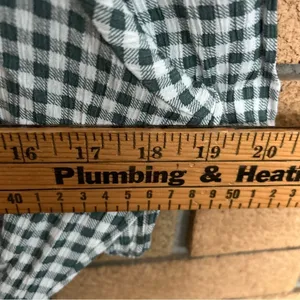Market & Spruce Button Front Tie Waist Green & White Checkered Gingham Size M thumbnail 6